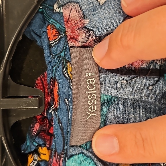 💕YESSICA💕 Long Sleeve Blouse ~ 100% Viscose Blue Botanical Print 38 EU - Picture 7 of 10